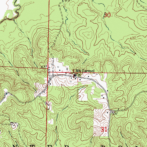 Topographic Map of Piney Ridge School (historical), AR