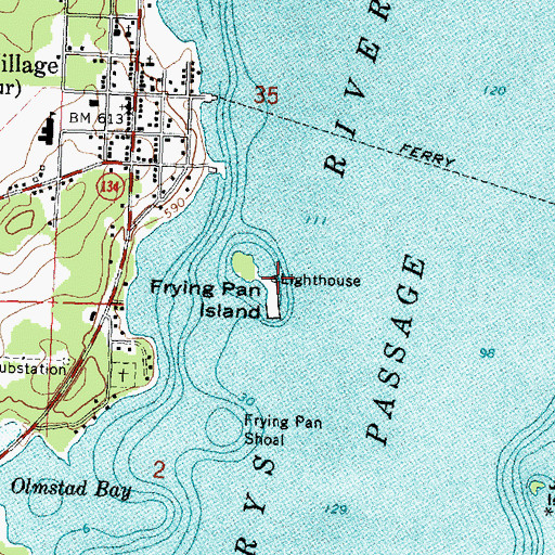 Topographic Map of Frying Pan Island, MI