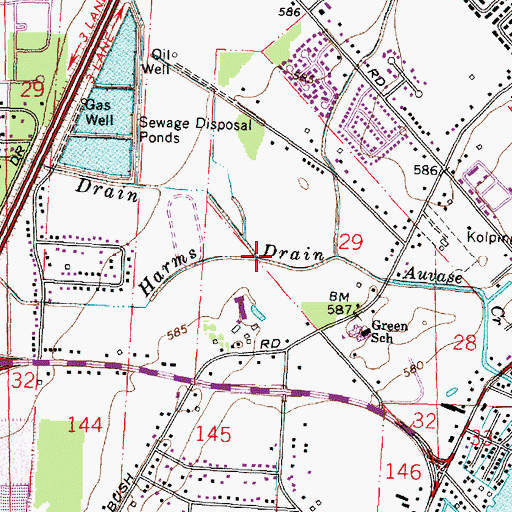 Topographic Map of Fuller Drain, MI