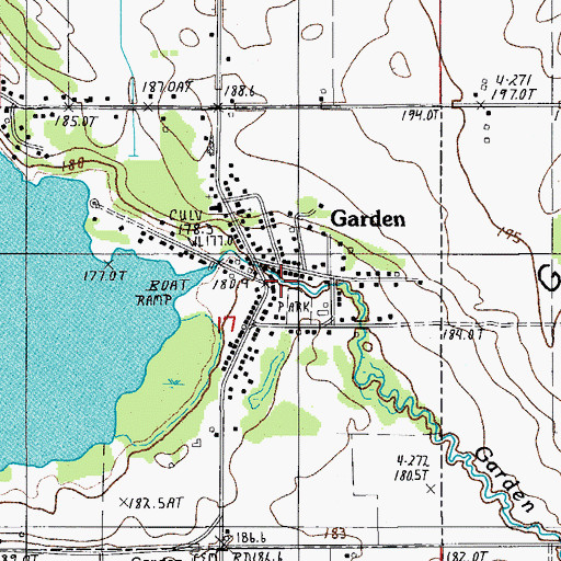 Topographic Map of Garden, MI
