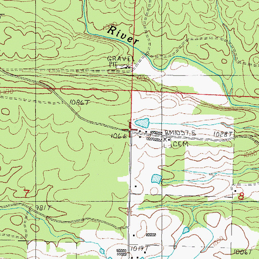 Topographic Map of Saline (historical), AR