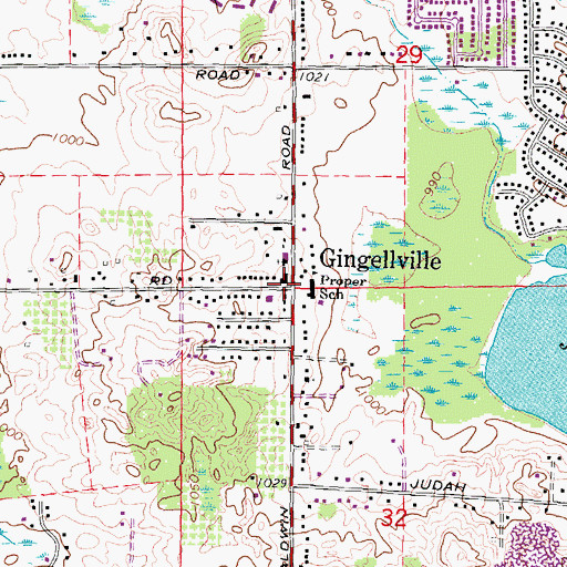 Topographic Map of Gingellville, MI
