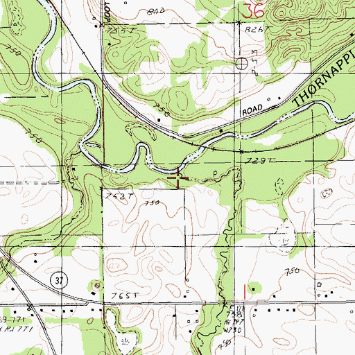 Topographic Map of Glass Creek, MI
