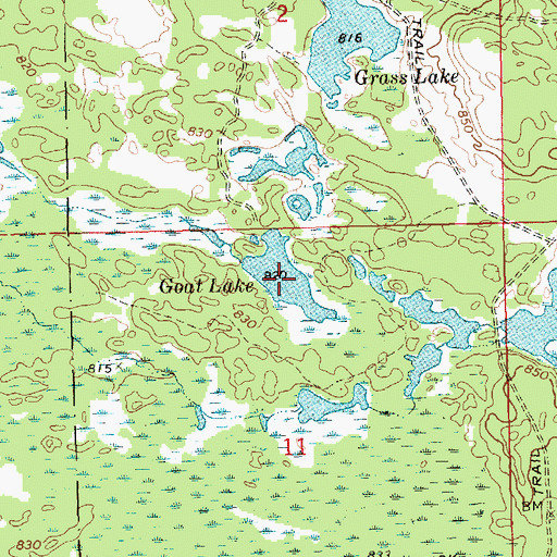 Topographic Map of Goat Lake, MI