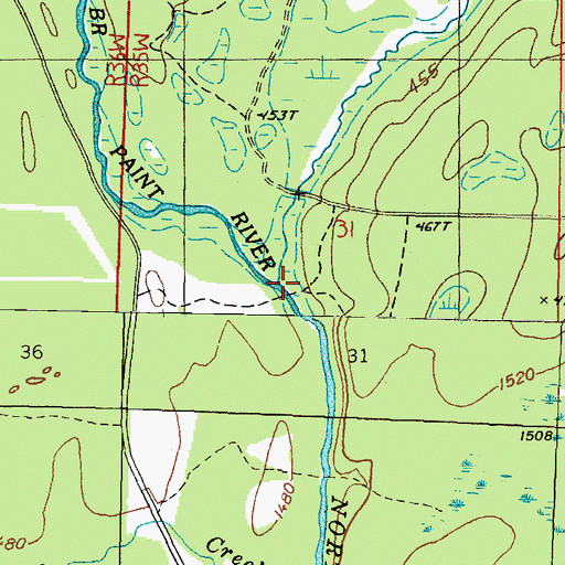 Topographic Map of Golden Creek, MI