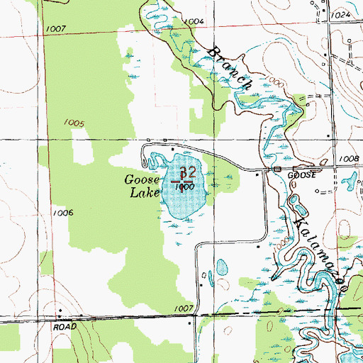Topographic Map of Goose Lake, MI