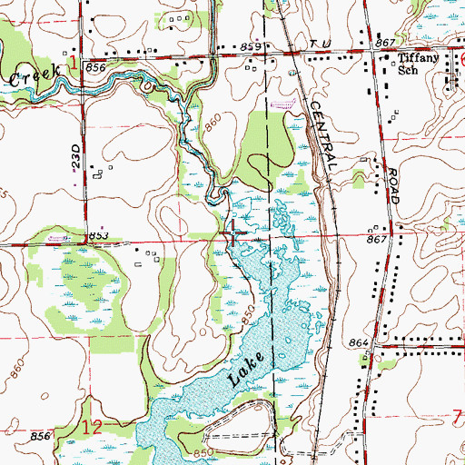 Topographic Map of Gourdneck Creek, MI