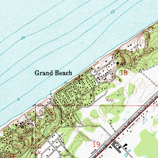 Topographic Map of Grand Beach, MI