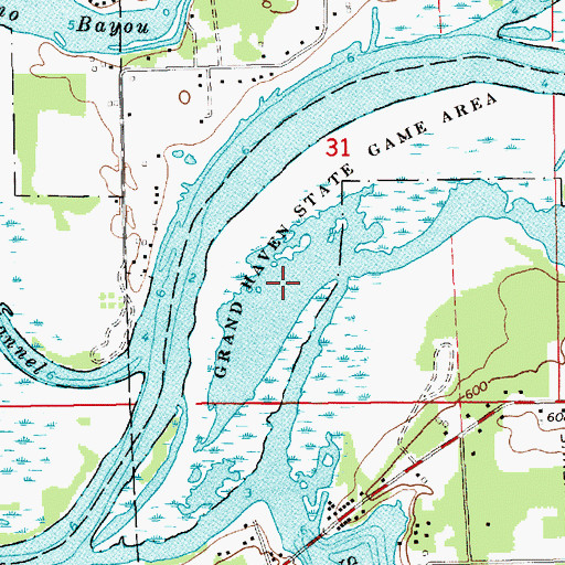 Topographic Map of Grand Haven State Game Area, MI