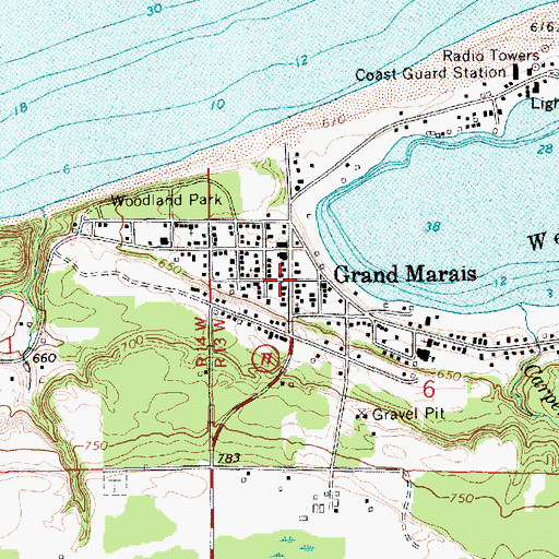 Topographic Map of Grand Marais, MI
