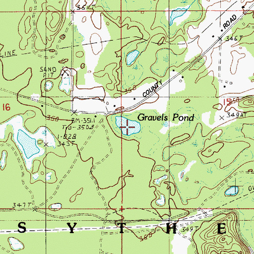 Topographic Map of Gravels Pond, MI