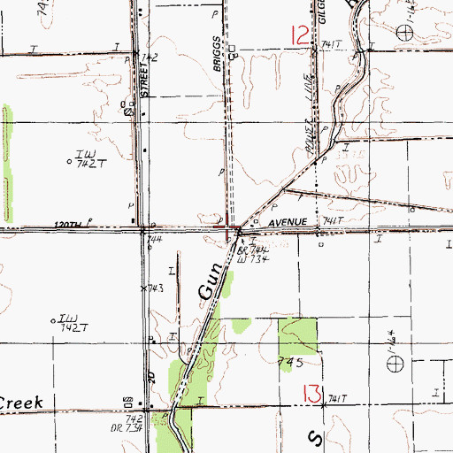 Topographic Map of Greggs Brook, MI