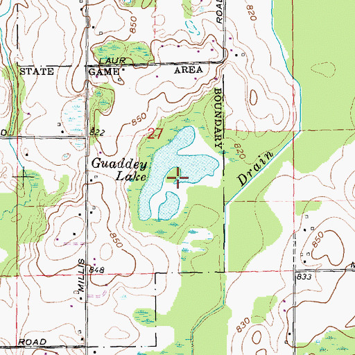 Topographic Map of Guaddey Lake, MI
