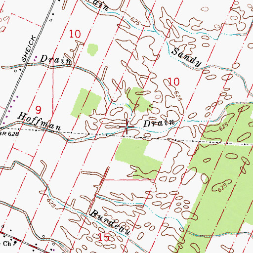 Topographic Map of Gutnecht Drain, MI