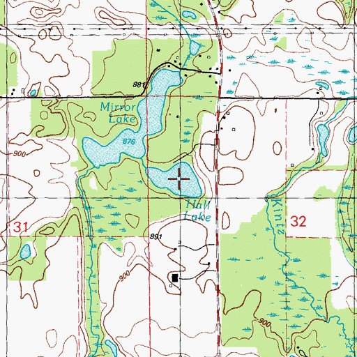 Topographic Map of Hall Lake, MI
