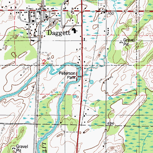 Topographic Map of Hays Creek, MI