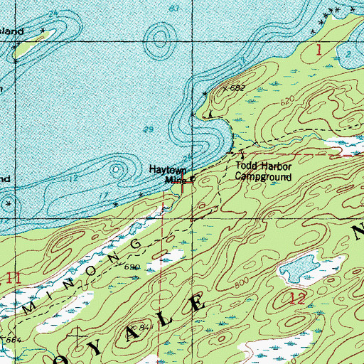 Topographic Map of Haytown Mine, MI