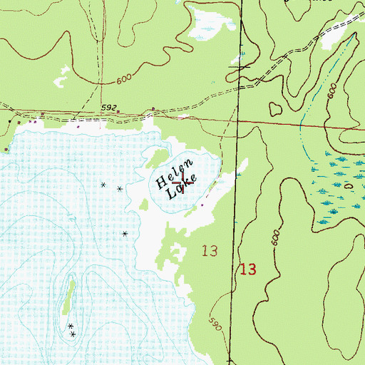 Topographic Map of Helen Lake, MI