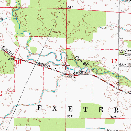 Topographic Map of Herkimer Drain, MI