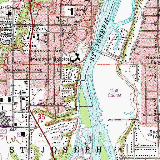 Topographic Map of Hickory Creek, MI