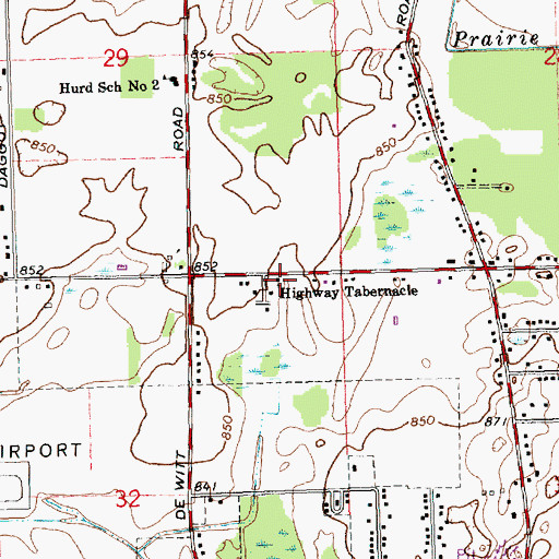 Topographic Map of Highway Tabernacle, MI