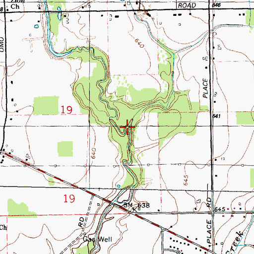 Topographic Map of Hill Drain, MI
