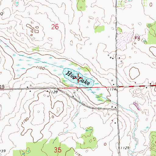 Topographic Map of Hog Lake, MI