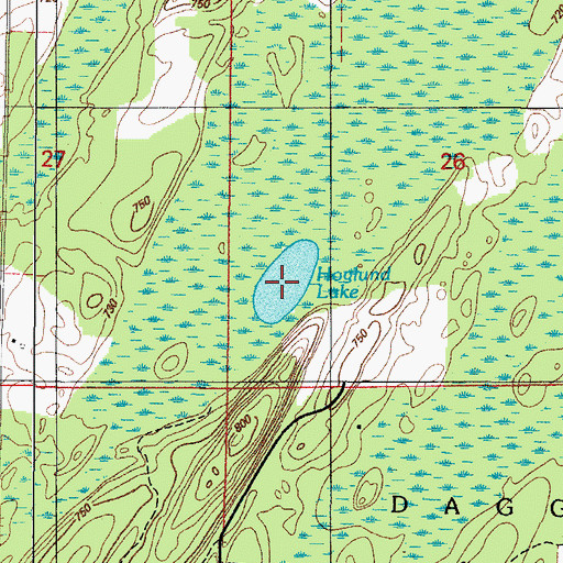 Topographic Map of Hoglund Lake, MI