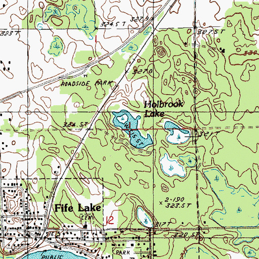 Topographic Map of Holbrook Lake, MI