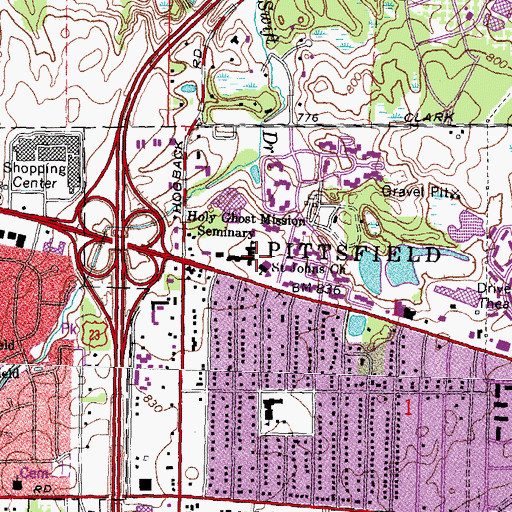 Topographic Map of Holy Ghost Mission Seminary, MI