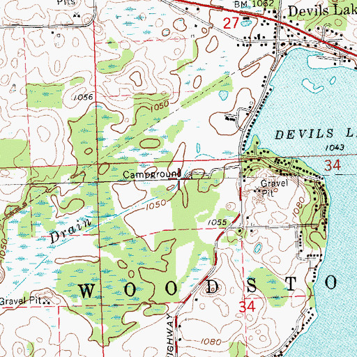 Topographic Map of Horton Drain, MI