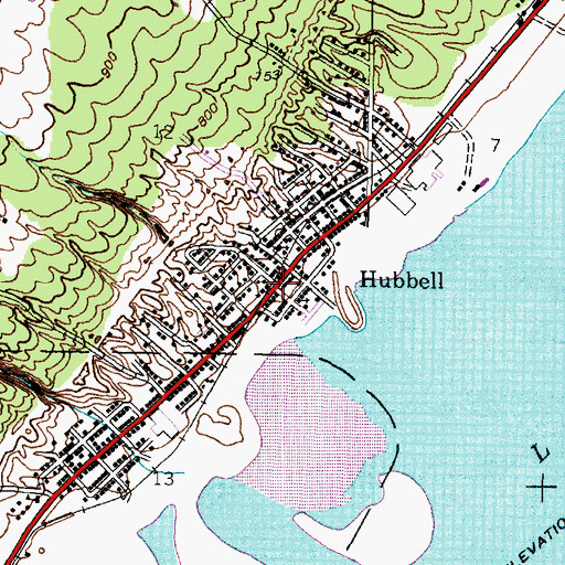 Topographic Map of Hubbell, MI