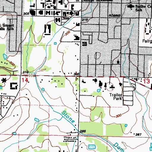Topographic Map of Peace Lutheran Church, AR