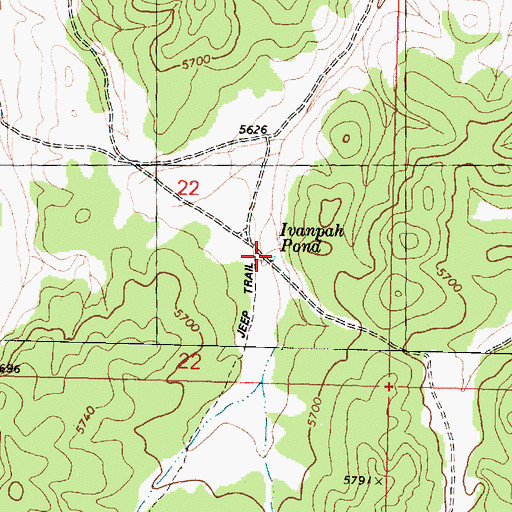 Topographic Map of Ivanpah Pond, AZ