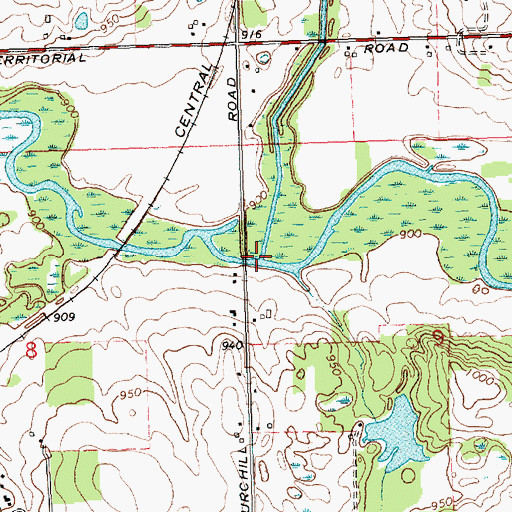 Topographic Map of Hunton Creek, MI