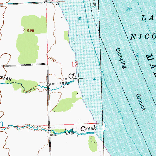 Topographic Map of Hursley Creek, MI