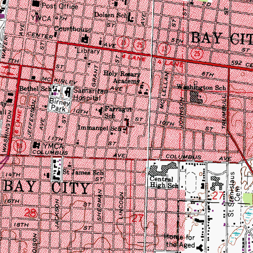 Topographic Map of Immanuel School, MI