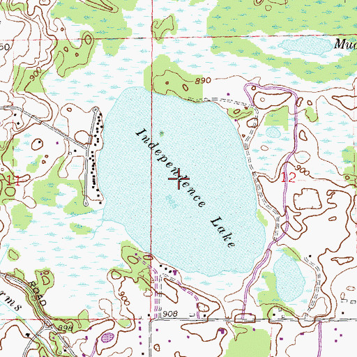 Topographic Map of Independence Lake, MI