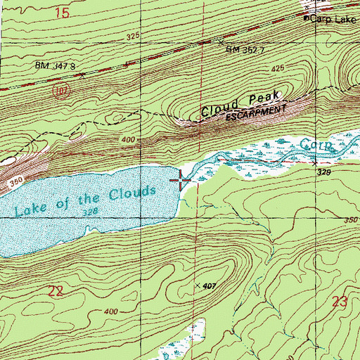 Topographic Map of Carp River Inlet, MI
