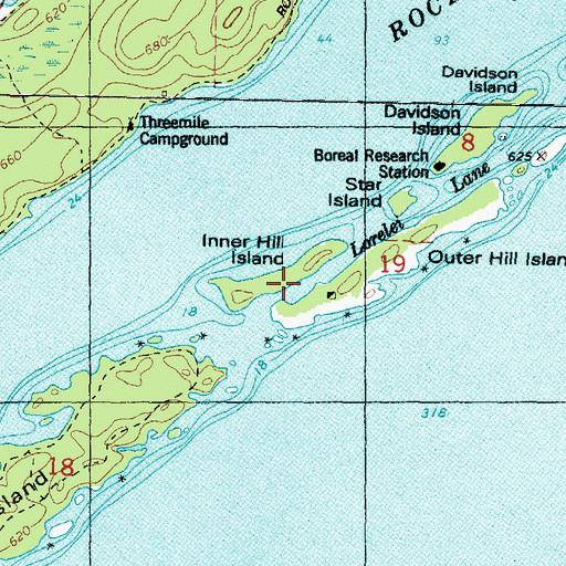 Topographic Map of Inner Hill Island, MI