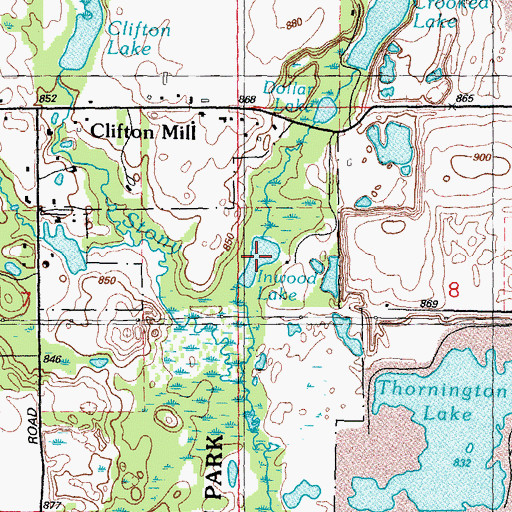 Topographic Map of Inwood Lake, MI