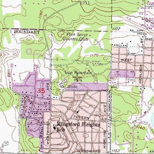 Topographic Map of Iron Mountain Park, MI