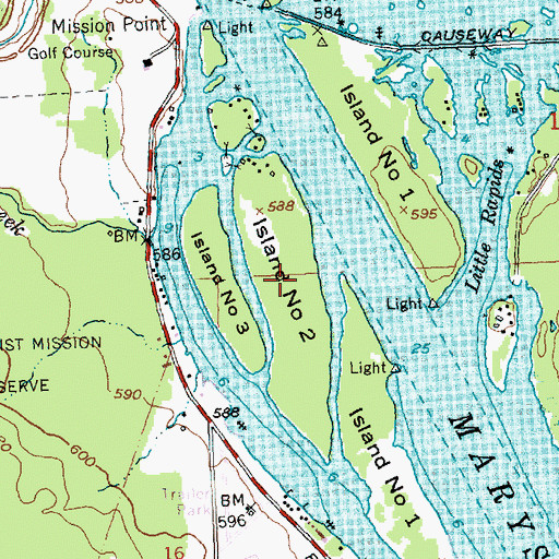 Topographic Map of Island Number Two, MI