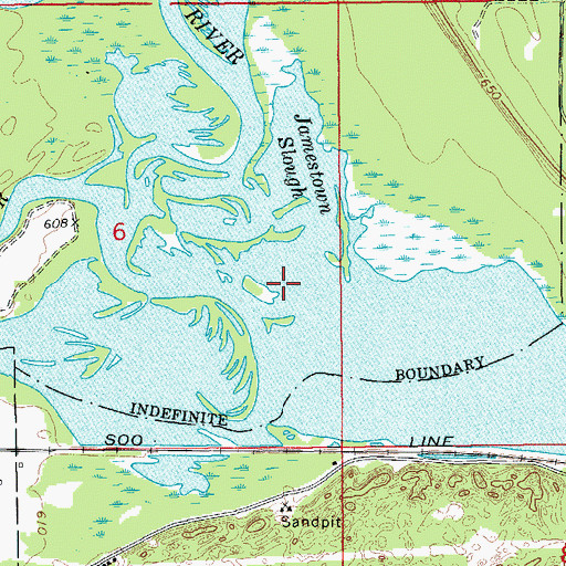 Topographic Map of Jamestown Slough, MI