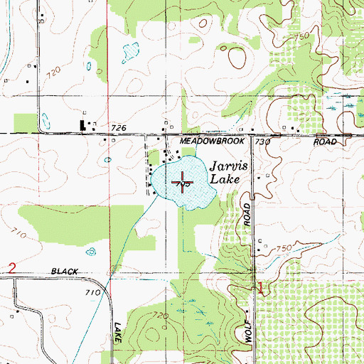 Topographic Map of Jarvis Lake, MI