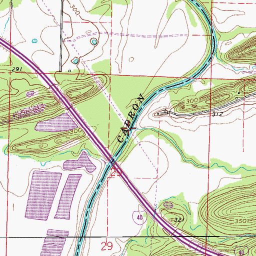 Topographic Map of Tupelo Creek, AR