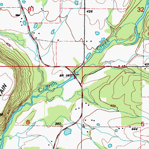 Topographic Map of Whiteoak Bridge, AR