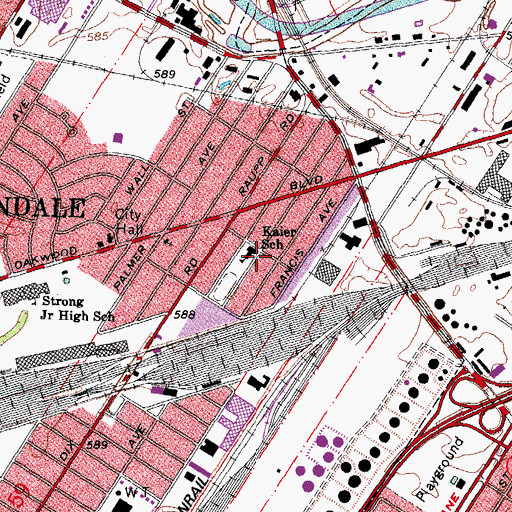 Topographic Map of Kaier School, MI