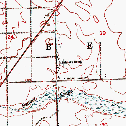 Topographic Map of Kefalake Camp, MI