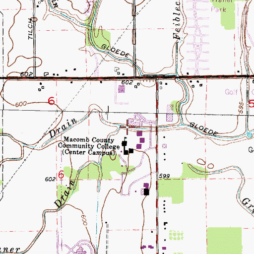 Topographic Map of Kenner Drain, MI